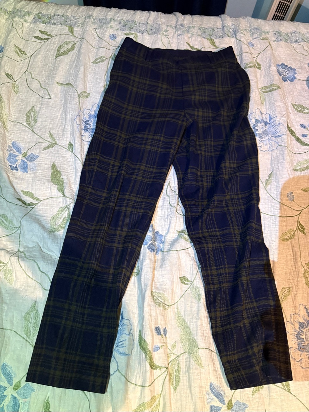 Plaid Navy and Green Women’s Dress Pants